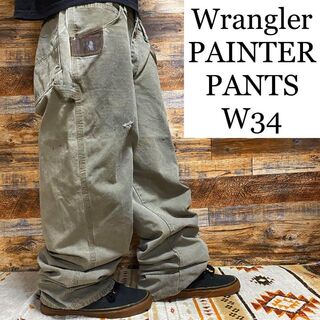 ラングラー(Wrangler)のラングラーペインターパンツ古着w34ワークパンツベージュカーキサンドメンズ(ワークパンツ/カーゴパンツ)