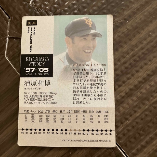 清原和博選手カード　値下げしました❗️ エンタメ/ホビーのタレントグッズ(スポーツ選手)の商品写真