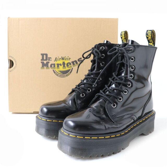 Dr.Martens(ドクターマーチン)の美品△Dr.Martens ドクターマーチン JADON ジェイドン 1460 8EYE BOOT 8ホール 厚底 レザーブーツ サイドZIP付き ブラック レディース UK5　e04-st30313-48 レディースの靴/シューズ(ブーツ)の商品写真