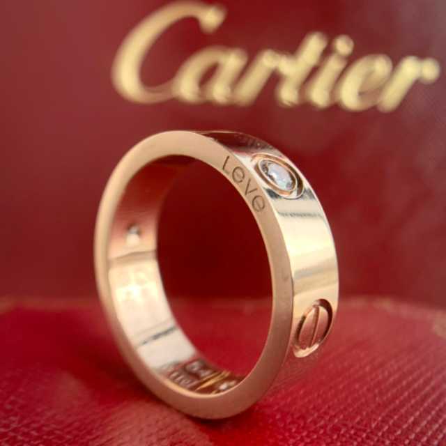 カルティエ Cartier ハーフダイヤ ラブ リング #54 K18YG | www.zakat