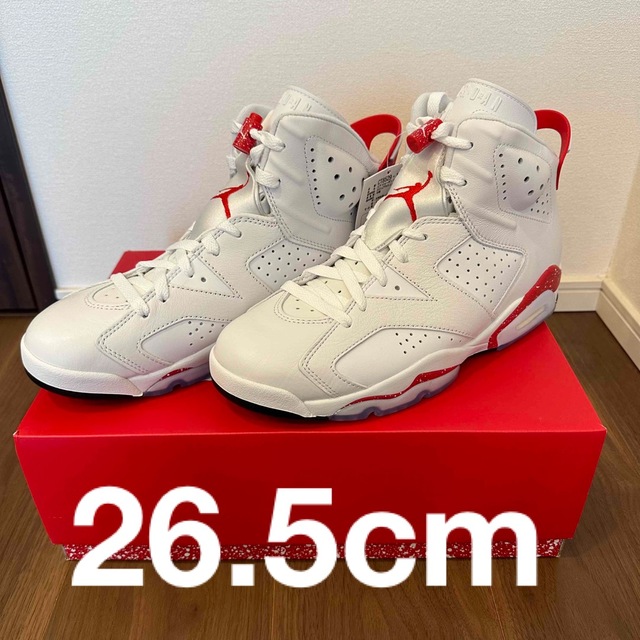 Air Jordan 6 White and University Red新品スニーカー