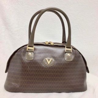 ヴァレンティノ(VALENTINO)の☆マリオヴァレンチノ　ハンドバッグ　ミニボストン　PVCレザー　茶☆イタリア製(ハンドバッグ)