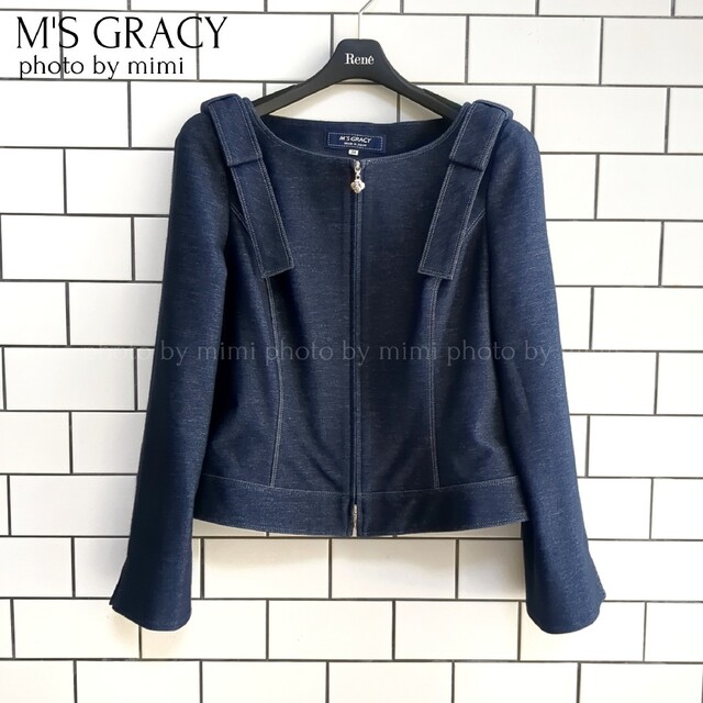 M'S GRACY*肩リボンノーカラージャケット 国産品 60.0%OFF dkal