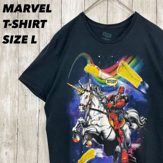 マーベル(MARVEL)のアメリカ古着MARVEL マーベル　ビッグプリントTシャツ　サイズLユニセックス(Tシャツ/カットソー(半袖/袖なし))