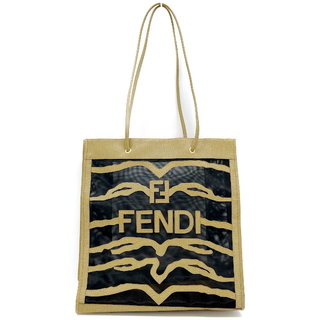 フェンディ(FENDI)のFENDI ロゴ メッシュ ゼブラ ヴィンテージ トートバッグ(トートバッグ)