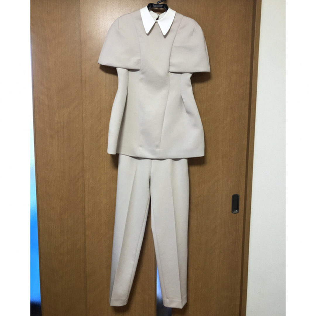 CELFORD(セルフォード)のCELFORD☆セルフォード・ポンチセットアップ・パンツスーツ・ピンクベージュ レディースのフォーマル/ドレス(スーツ)の商品写真