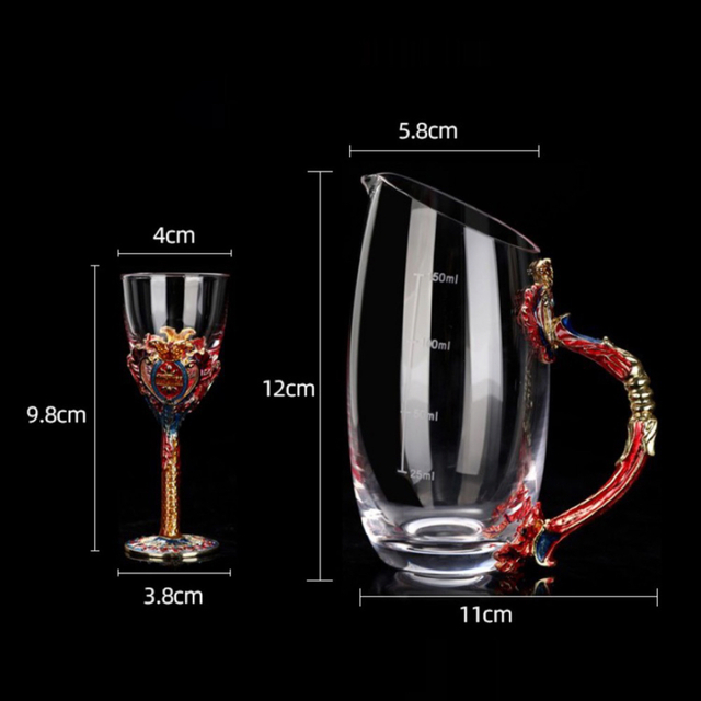高級ガラス 冷酒用 酒器セット 上品ミニワイングラス 7点セット 高級ガラス 冷酒用 酒器セット 上品ミニワイングラス 7点セット