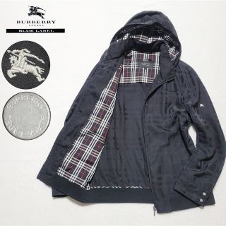 バーバリーブラックレーベル(BURBERRY BLACK LABEL)の良品 バーバリーブラックレーベル　ブルゾン シャドーチェック バチェック 黒 L(ブルゾン)