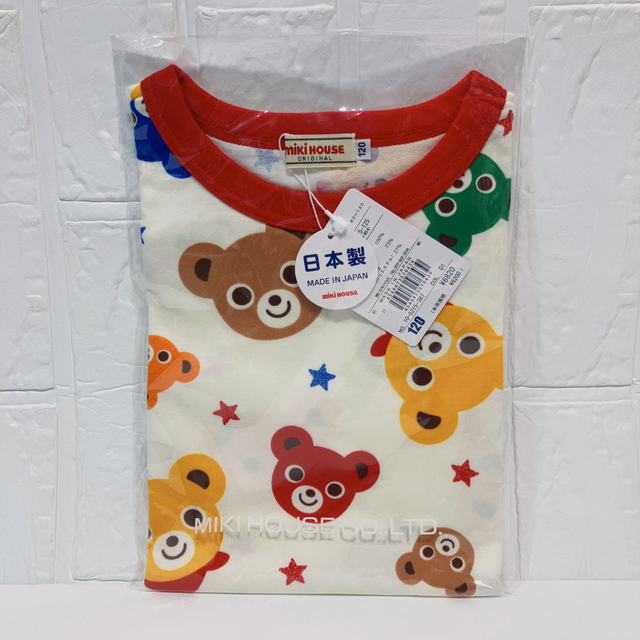 (新品)ミキハウス日本製プッチーくん総柄半袖Tシャツ120サイズ