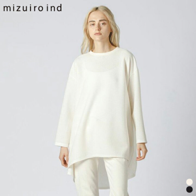 mizuiro ind(ミズイロインド)の【値下げ】mizuiro ind メッシュクルーネックプルオーバー  レディースのトップス(カットソー(長袖/七分))の商品写真