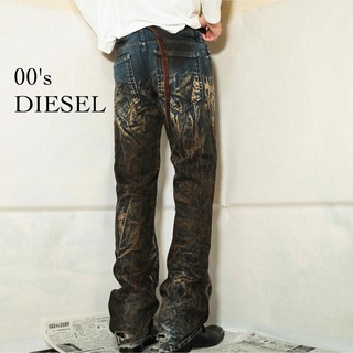 ディーゼル(DIESEL)の00's diesel breached pants ブリーチ　ペイント　フレア(デニム/ジーンズ)