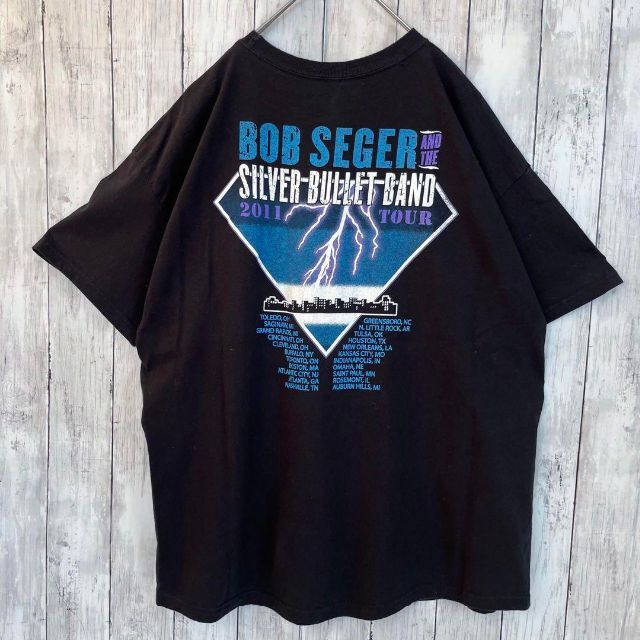 MUSIC TEE(ミュージックティー)のロックミュージックツアーTシャツ　BOB SEGERバックプリントTシャツ黒XL メンズのトップス(Tシャツ/カットソー(半袖/袖なし))の商品写真