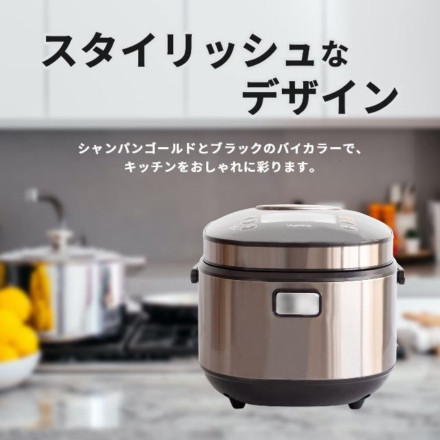 在庫セール】東京Deco 多機能炊飯器 一升 マイコン式 シャンパンゴールド の通販 by いち's shop｜ラクマ