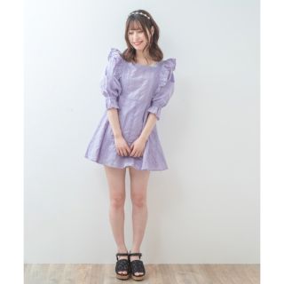 マジェスティックレゴン(MAJESTIC LEGON)のマジェスティックレゴン　ガーデンフリルワンピ　パープル　ミニワンピース(ミニワンピース)