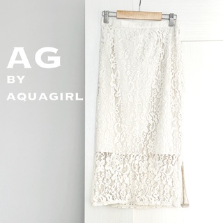 エージーバイアクアガール(AG by aquagirl)のAG★総レース透け感ペンシルスカート(ひざ丈スカート)