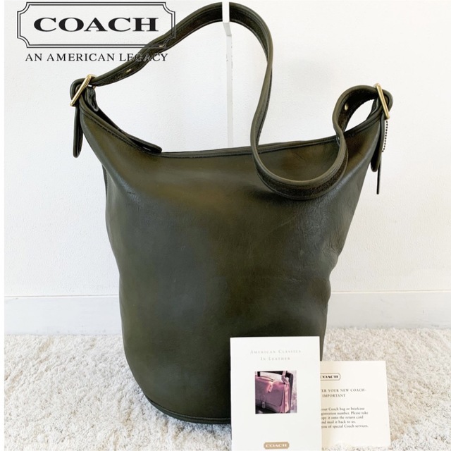 美品☆COACH オールドコーチ　ショルダー バケツ 肩掛け カーキ