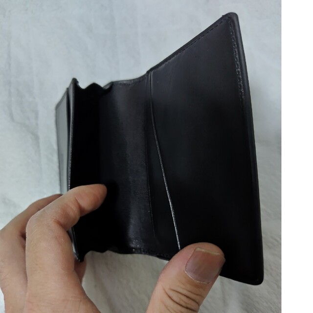 10/9まで値下げ新品 fico メンズ コードバン 名刺入れ/カードケース 黒-
