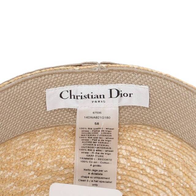 Christian Dior(クリスチャンディオール)のクリスチャンディオール  14DNA921G180 ロゴ刺繍ラフィアキャップ レディース 58 レディースの帽子(その他)の商品写真