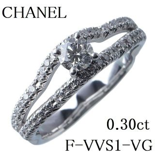 シャネル(CHANEL)のシャネル ダイヤリング カメリア ダイヤ0.30ct 【11109】(リング(指輪))