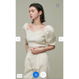 ニジュウサンク(23区)の【uncrave WHITE】デニムコンビ ボリュームスリーブニット(カットソー(半袖/袖なし))