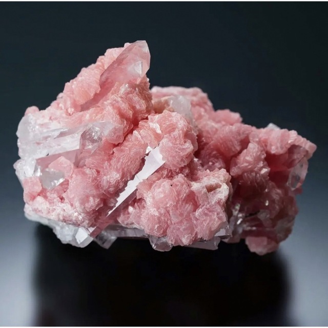 中国 ロードクロサイト 天然石 原石 鉱物標本 鉱石 菱マンガン鉱 水晶