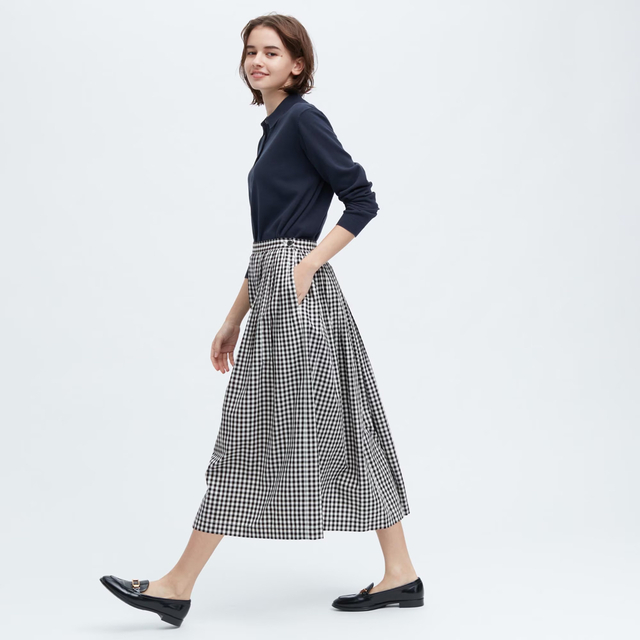 UNIQLO(ユニクロ)のイネスxユニクロ　コットンツイルギャザースカート　size73 新品❣️ レディースのスカート(ロングスカート)の商品写真