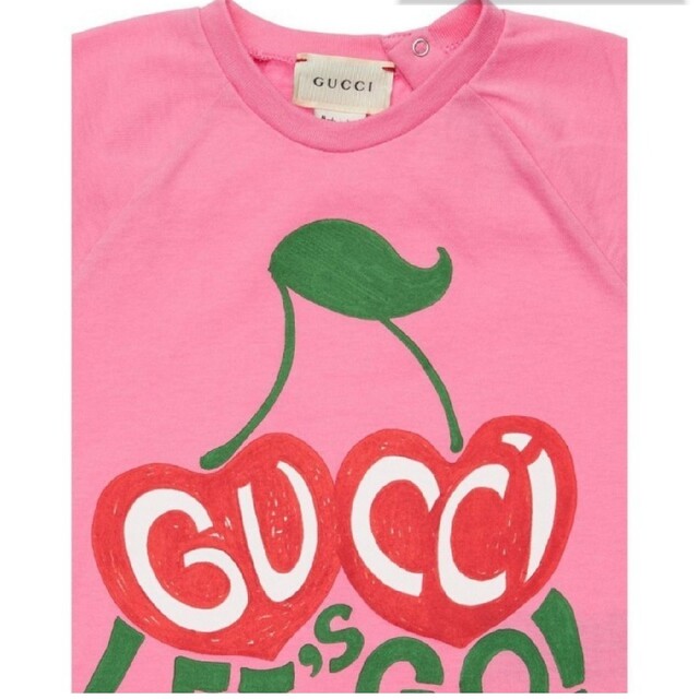 Gucci(グッチ)のグッチ Tシャツ ピンク チェリー サクランボ 女の子 100 3才 4才 キッズ/ベビー/マタニティのキッズ服男の子用(90cm~)(その他)の商品写真