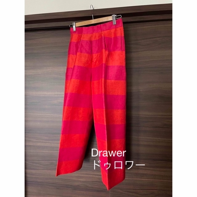 Drawer(ドゥロワー)の美品　Drawerドゥロワー  シルクリネンパンツ レディースのパンツ(カジュアルパンツ)の商品写真