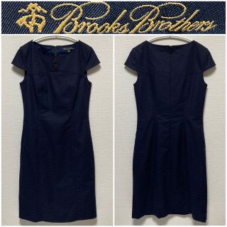 ブルックスブラザース(Brooks Brothers)のBrooks Brothers ブルックスブラザーズ ドット柄 ワンピース 紺(ひざ丈ワンピース)