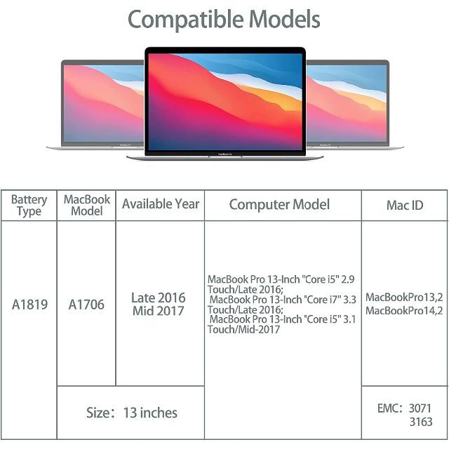 A1819 バッテリー、Runpower【PSE認証済み】 置換MacBook 2