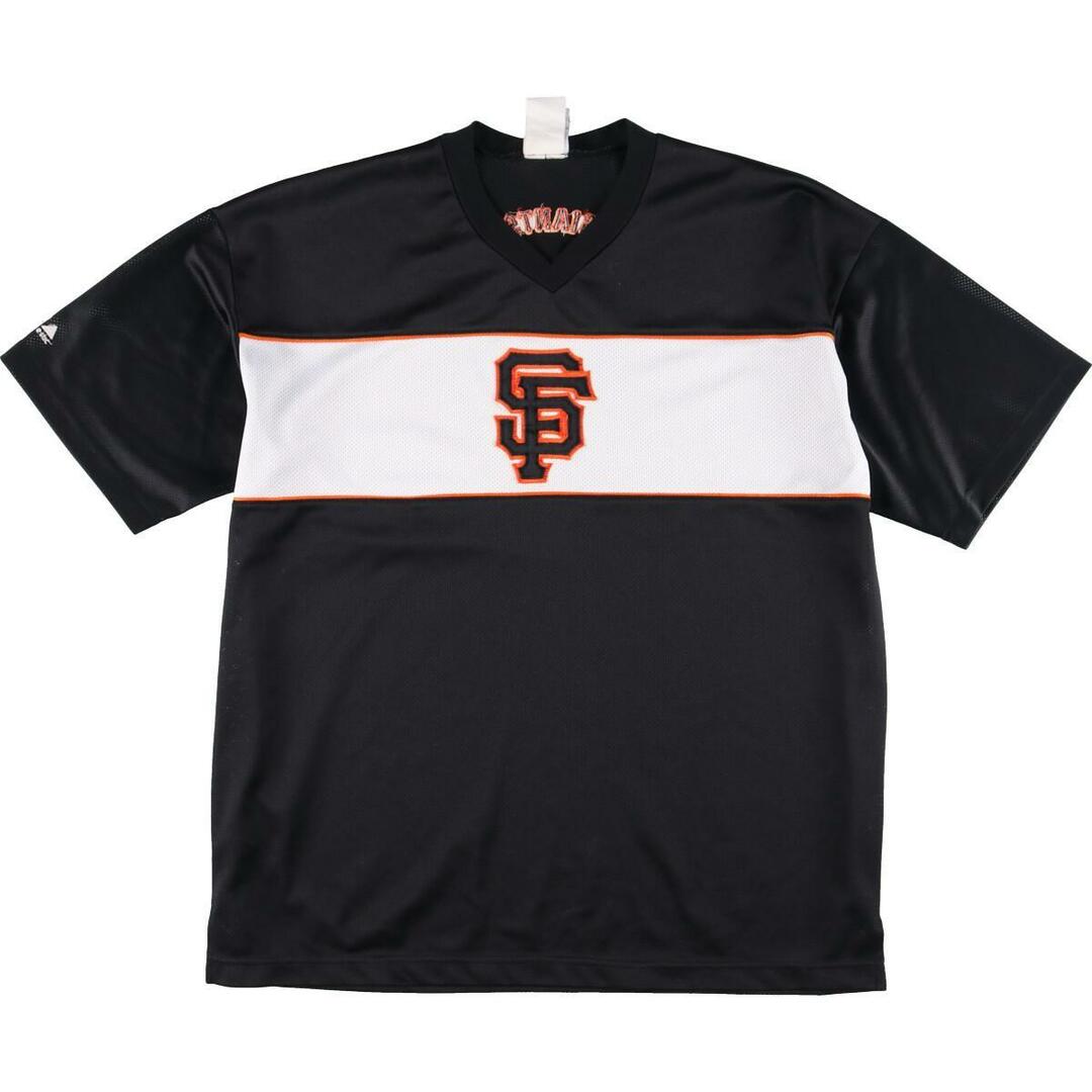 majesyic MLB SAN FRANCISCO GIANTS サンフランシスコジャイアンツ Vネック ゲームシャツ ベースボールシャツ メンズXL /eaa327559