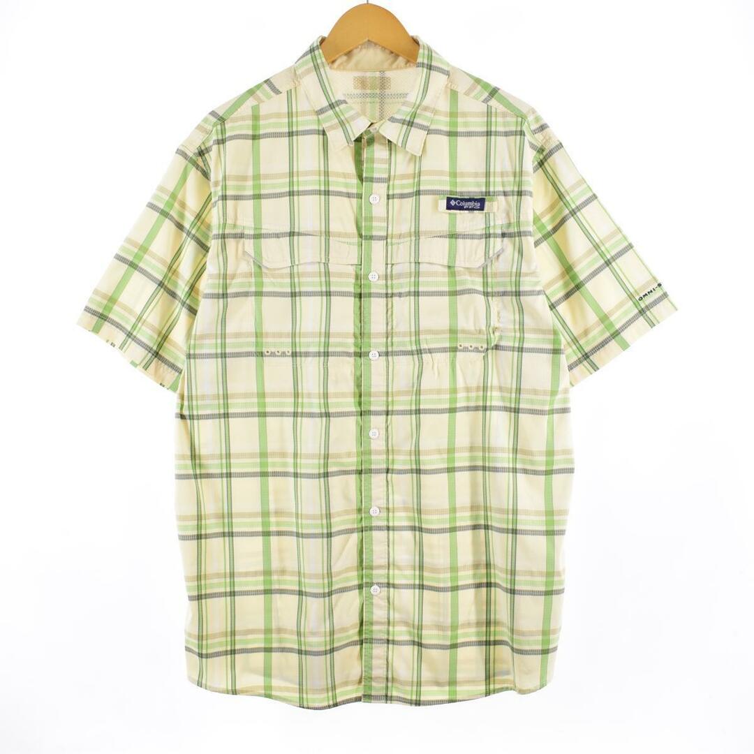 コロンビア Columbia PFG チェック柄 半袖 フィッシングシャツ メンズXL /eaa327706