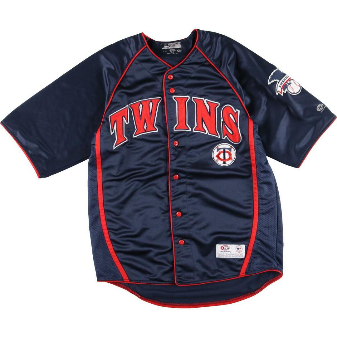 MLB MINNESOTA TWINS ミネソタツインズ ゲームシャツ ベースボールシャツ メンズL /eaa327556