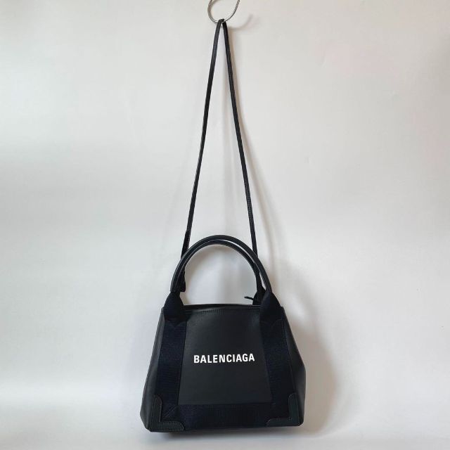 スイーツ柄 ブルー 【美品✨】バレンシアガ ネイビーカバス XS