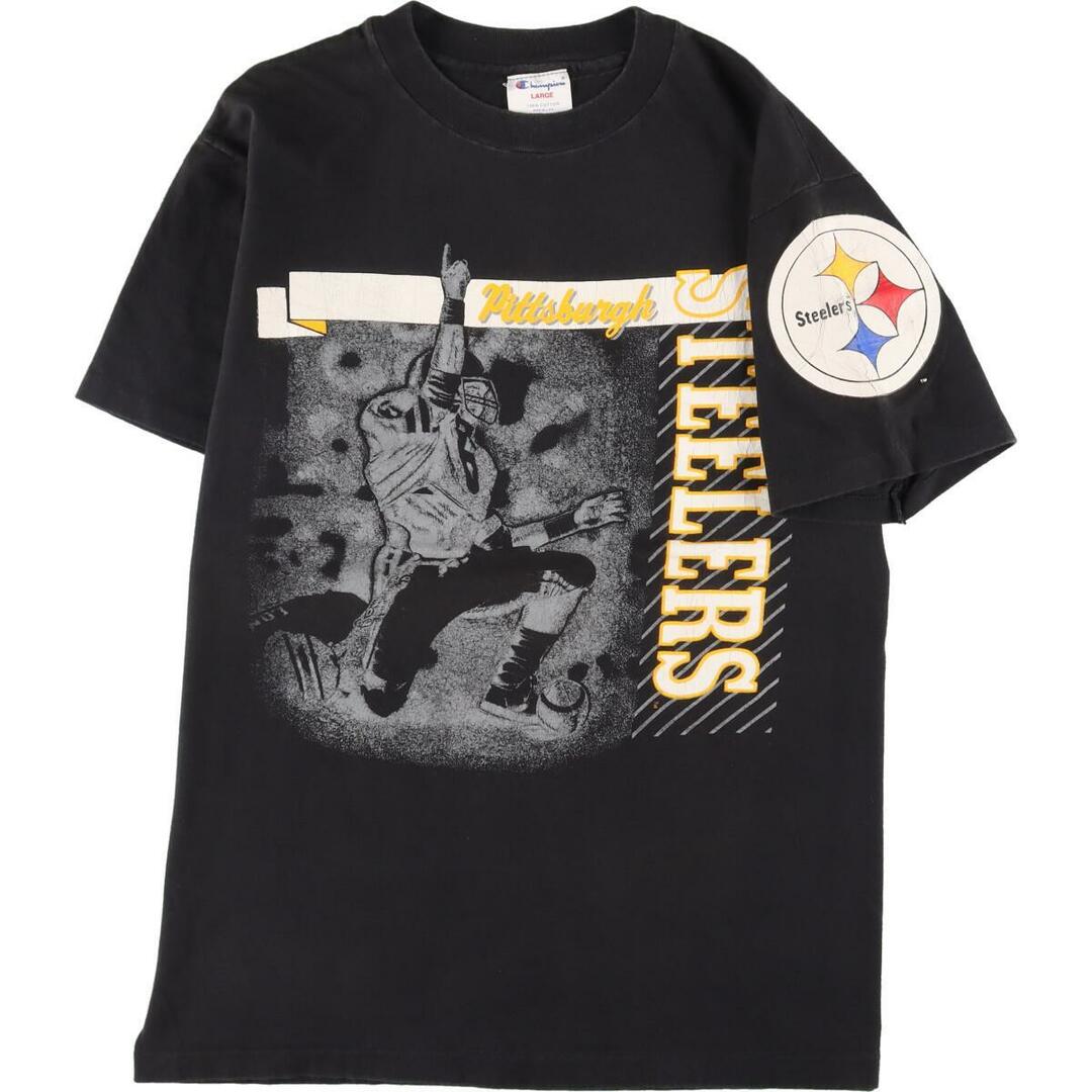 チャンピオン Champion NFL PITTSBURGH STEELERS ピッツバーグスティーラーズ スポーツプリントTシャツ USA製 メンズM /eaa317770455cm袖丈