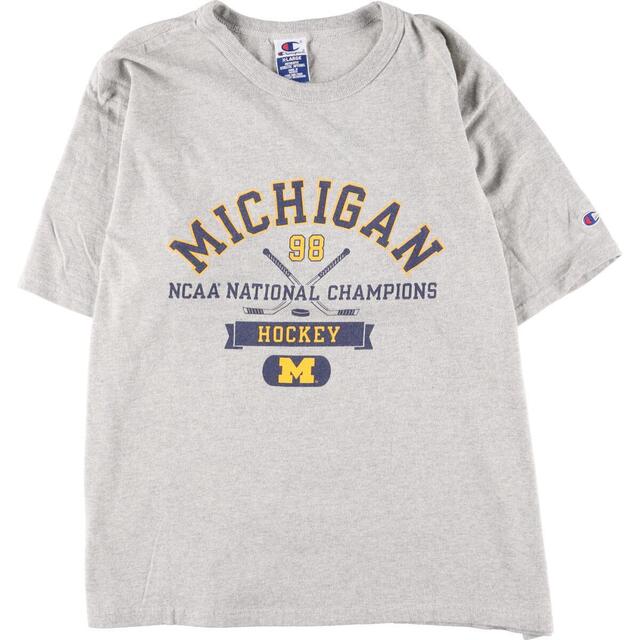 90年代 チャンピオン Champion AUTHENTIC ATHLETIC APPAREL MICHIGAN ミシガン大学 カレッジTシャツ メンズXL ヴィンテージ /eaa317739515cm袖丈