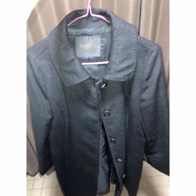 カシミア100% コート ブラック 黒 Lサイズ 11号 レディースのジャケット/アウター(その他)の商品写真