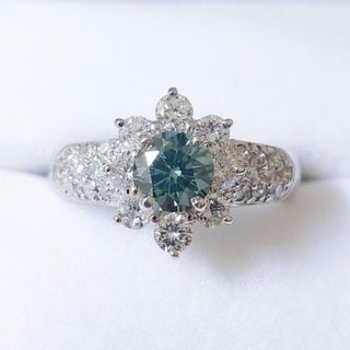 ダイヤモンド×ブルーダイヤモンド リング Pt900 0.55ct 0.70ct(リング(指輪))