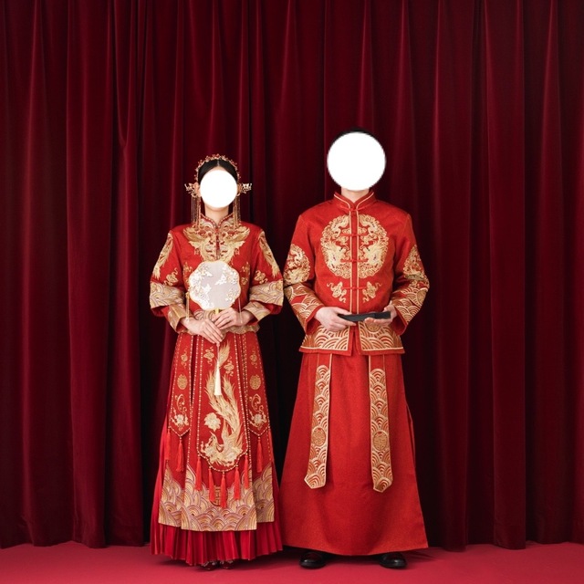 ウエディングドレス　前撮り　結婚式　中国　婚礼衣装　中華風ドレス　セット レディースのフォーマル/ドレス(ウェディングドレス)の商品写真