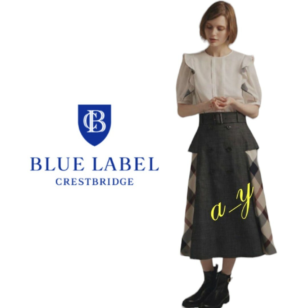 BLUE LABEL CRESTBRIDGE(ブルーレーベルクレストブリッジ)のブルーレーベルクレストブリッジ☆クレストブリッジチェックカルゼスカート レディースのスカート(ひざ丈スカート)の商品写真