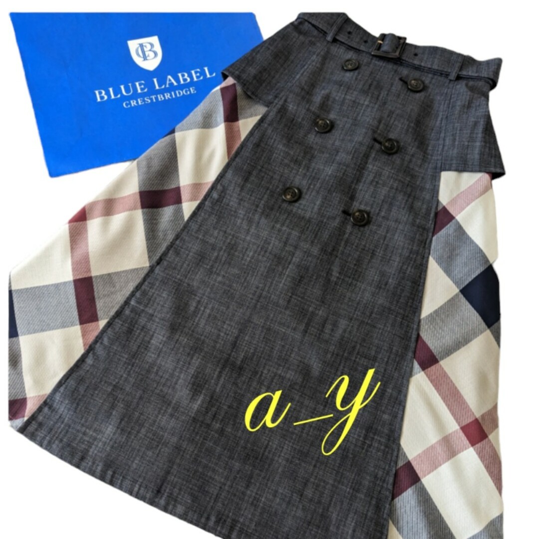 BLUE LABEL CRESTBRIDGE(ブルーレーベルクレストブリッジ)のブルーレーベルクレストブリッジ☆クレストブリッジチェックカルゼスカート レディースのスカート(ひざ丈スカート)の商品写真
