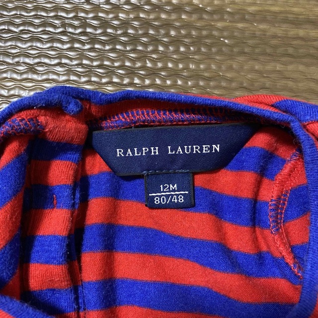 Ralph Lauren(ラルフローレン)のラルフローレン　ロゴ刺繍入りボーダーチュニック　12m 70cm 80cm キッズ/ベビー/マタニティのベビー服(~85cm)(シャツ/カットソー)の商品写真