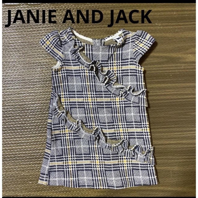 JANIE AND JACK  フリル付　チェックワンピース　パーティー　結婚式 キッズ/ベビー/マタニティのベビー服(~85cm)(ワンピース)の商品写真