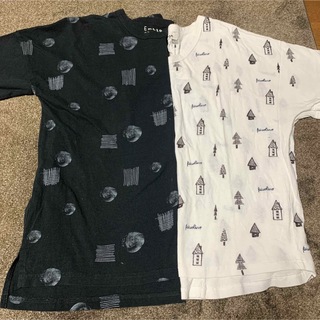 ナチュラルランドリー(NATURAL LAUNDRY)のemago Tシャツ　カットソー　2枚セット　黒　白　ナチュラル　カジュアル(Tシャツ(半袖/袖なし))