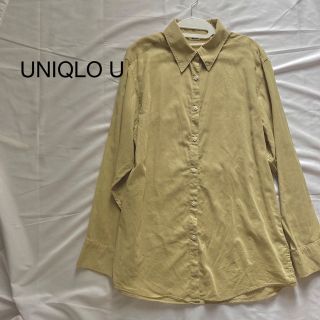 ユニクロ(UNIQLO)のユニクロユー　UNIQLO U シアー長袖シャツ　グリーン　Ｌサイズ(シャツ/ブラウス(長袖/七分))