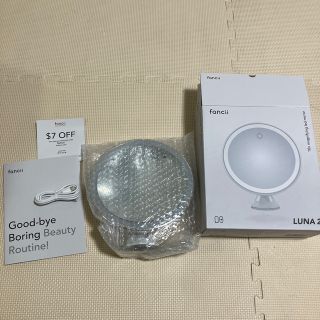 fancii LUNA2 10倍拡大鏡 充電式 3色調光  シルバー(卓上ミラー)