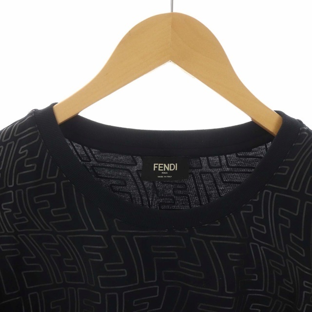FENDI(フェンディ)のフェンディ FFバーディゴ柄Tシャツ カットソー 半袖 クルーネック L 黒 メンズのトップス(Tシャツ/カットソー(半袖/袖なし))の商品写真