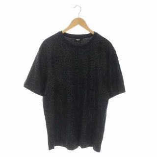 フェンディ(FENDI)のフェンディ FFバーディゴ柄Tシャツ カットソー 半袖 クルーネック L 黒(Tシャツ/カットソー(半袖/袖なし))