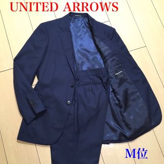 ユナイテッドアローズグリーンレーベルリラクシング(UNITED ARROWS green label relaxing)の美品★ユナイテッドアローズ スーツ パタゴニアウール ネイビー 46 A528(セットアップ)