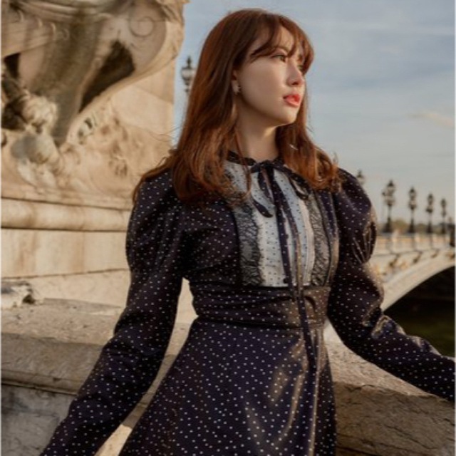 Her lip to - herlipto orangerie dot long dressの通販 by ma Her lip to - herlipto orangerie dot long dressの通販 by ma